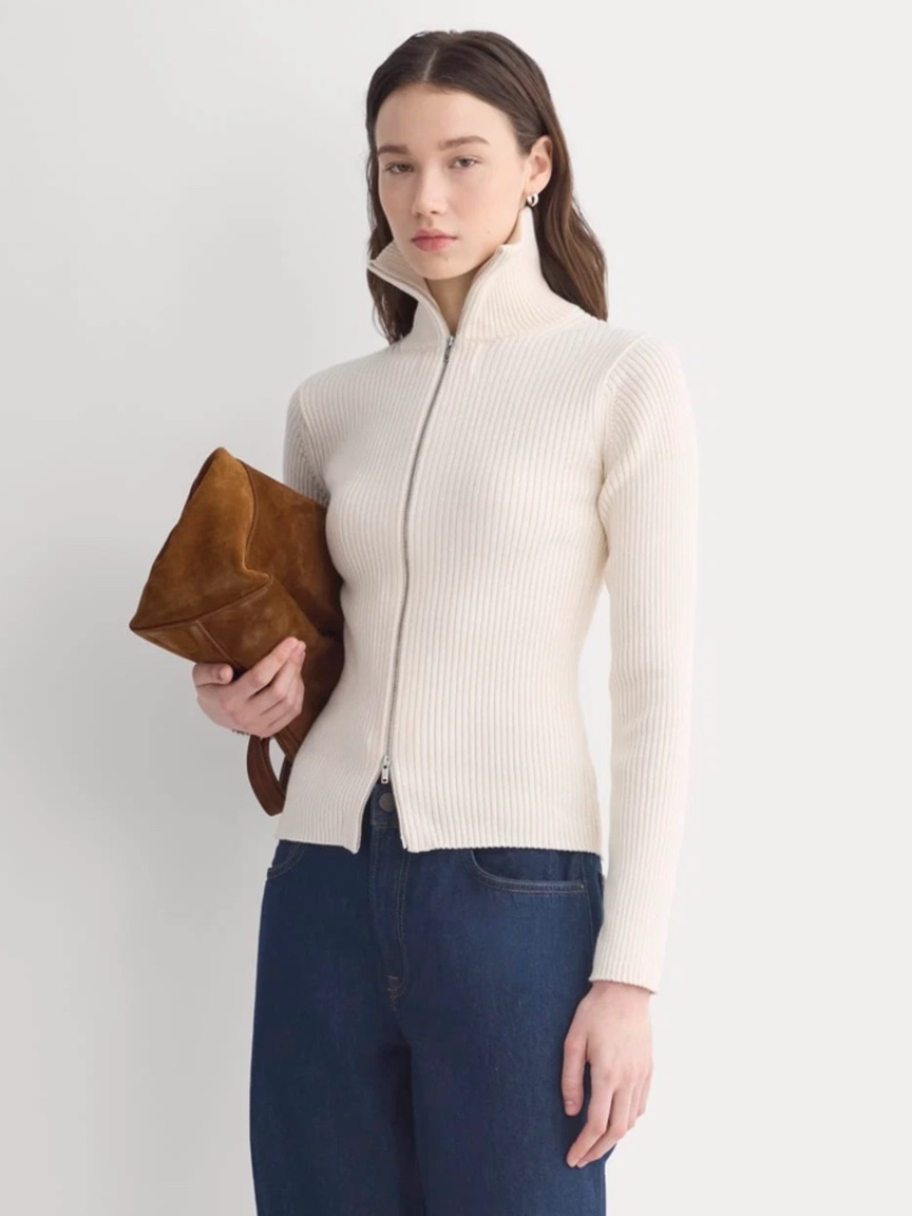 EVERLANE FULL-ZIP RIBBED JACKET IN EVERYDAY COTTON SZ XXL ❤️